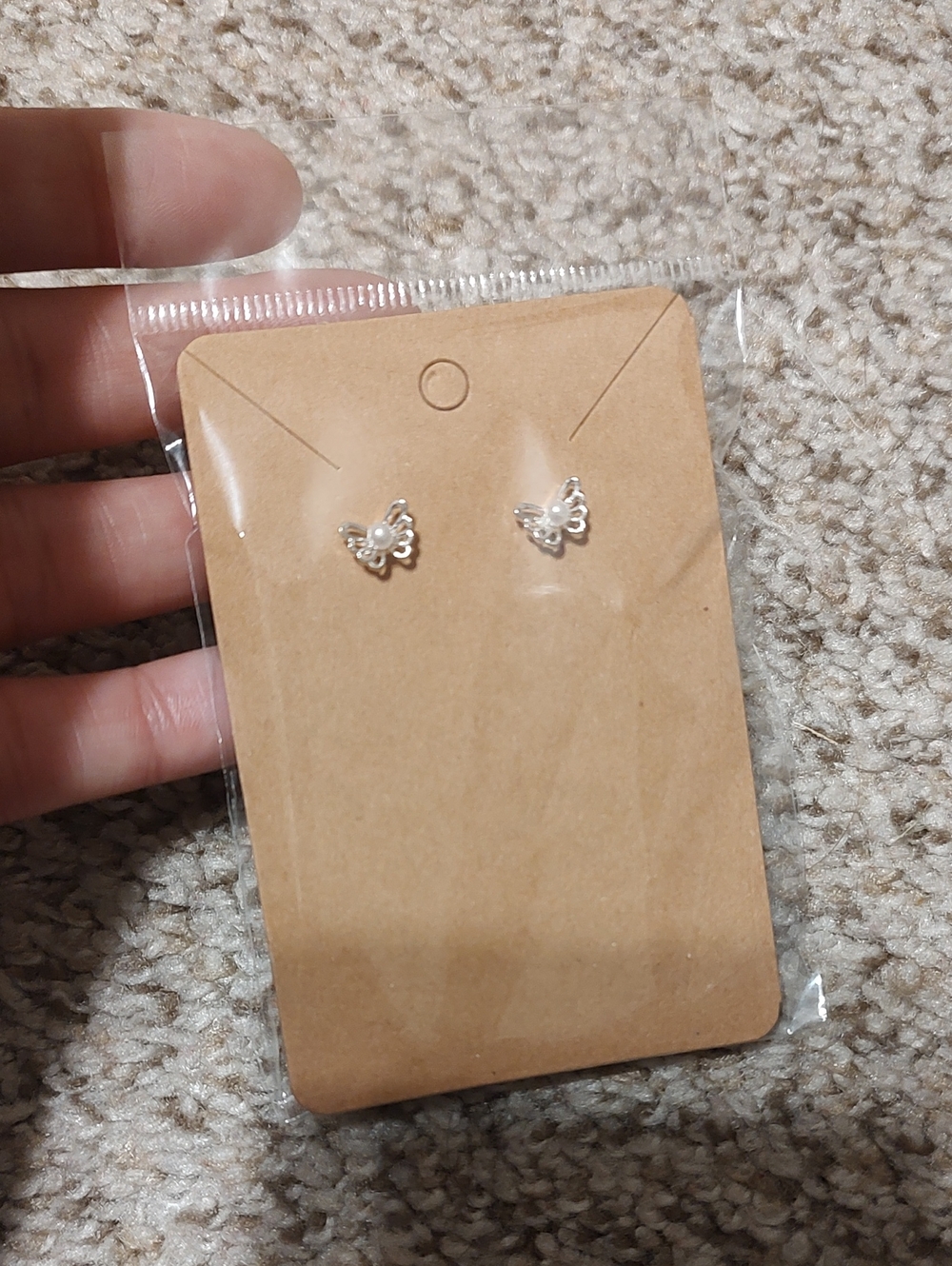Silver Butterfly Stud Earrings
